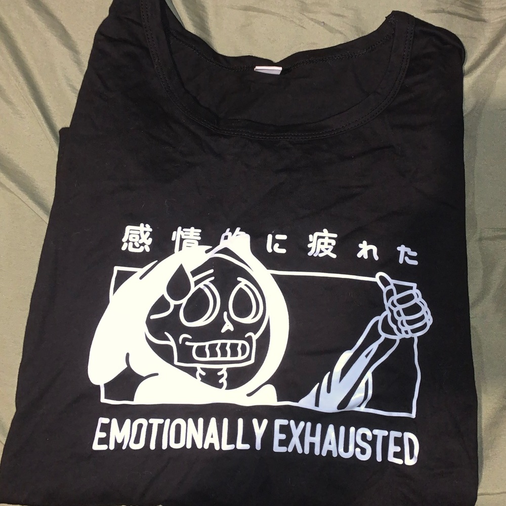 Black shirt. Size: XXL  Fits like adult medium